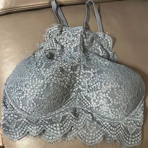 High neck lace bralette